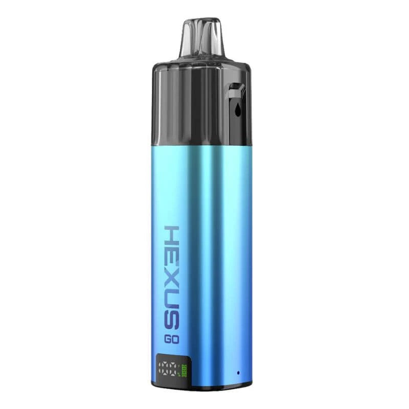 a blue hexus go vape kit on a white background