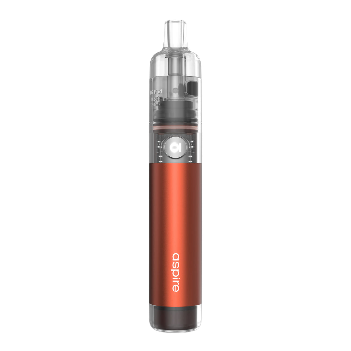 Aspire Cyber G vape kit in Amber Orange showing the metallic body and clear pod.