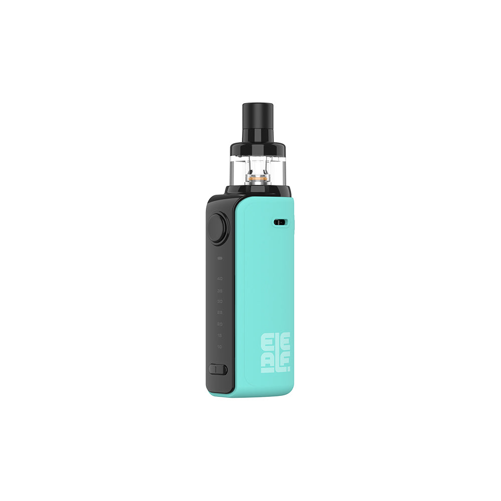 Eleaf iJust P40 vape kit in light blue presented upright on a white background.