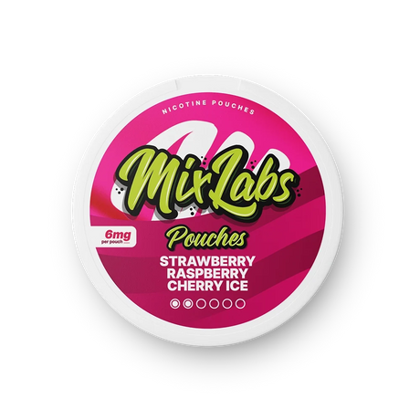 Mix Labs Nicotine Pouches - Strawberry Raspberry Cherry Ice