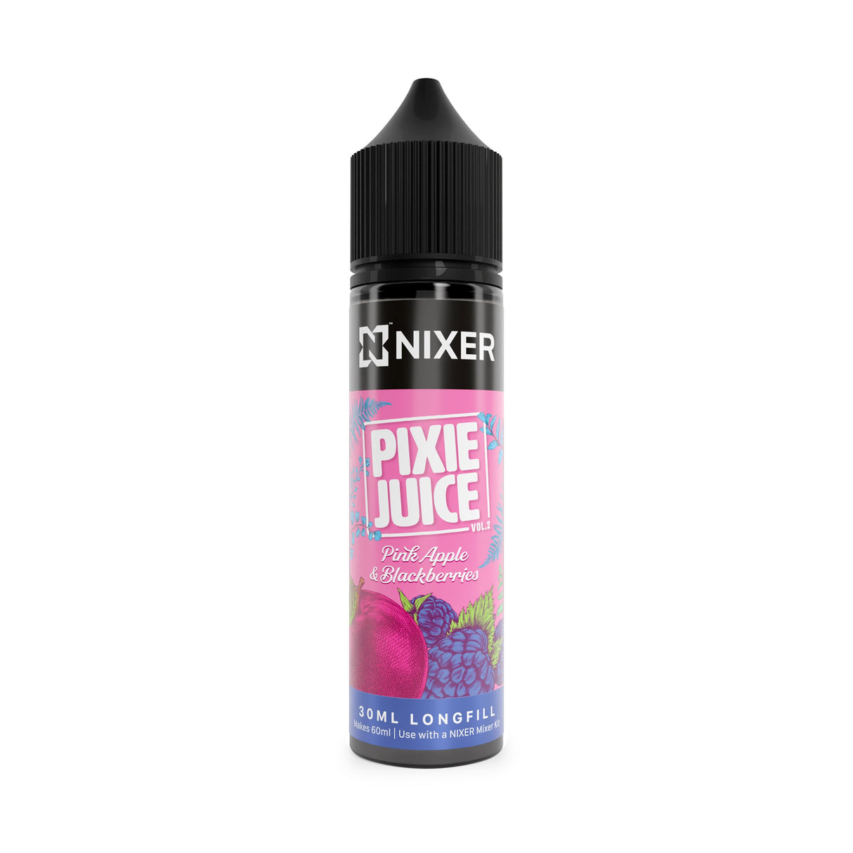 Nixer x Pixie Juice - Pink Apple & Blackberries 30ml Longfill