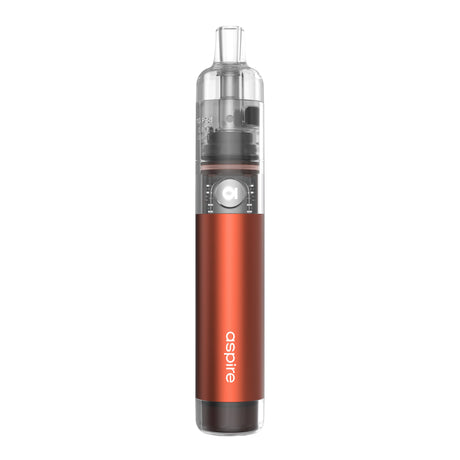 Aspire Cyber G vape kit in Amber Orange showing the metallic body and clear pod.