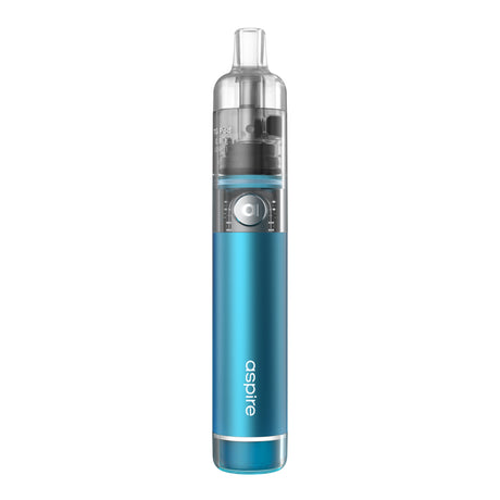 Aspire Cyber G vape kit in Blue with transparent tank section on a white background.